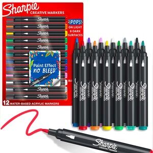 Sharpie Acrylic Creative Markers, Bullet Tip, Vibrant Assorted Colors NEW!!